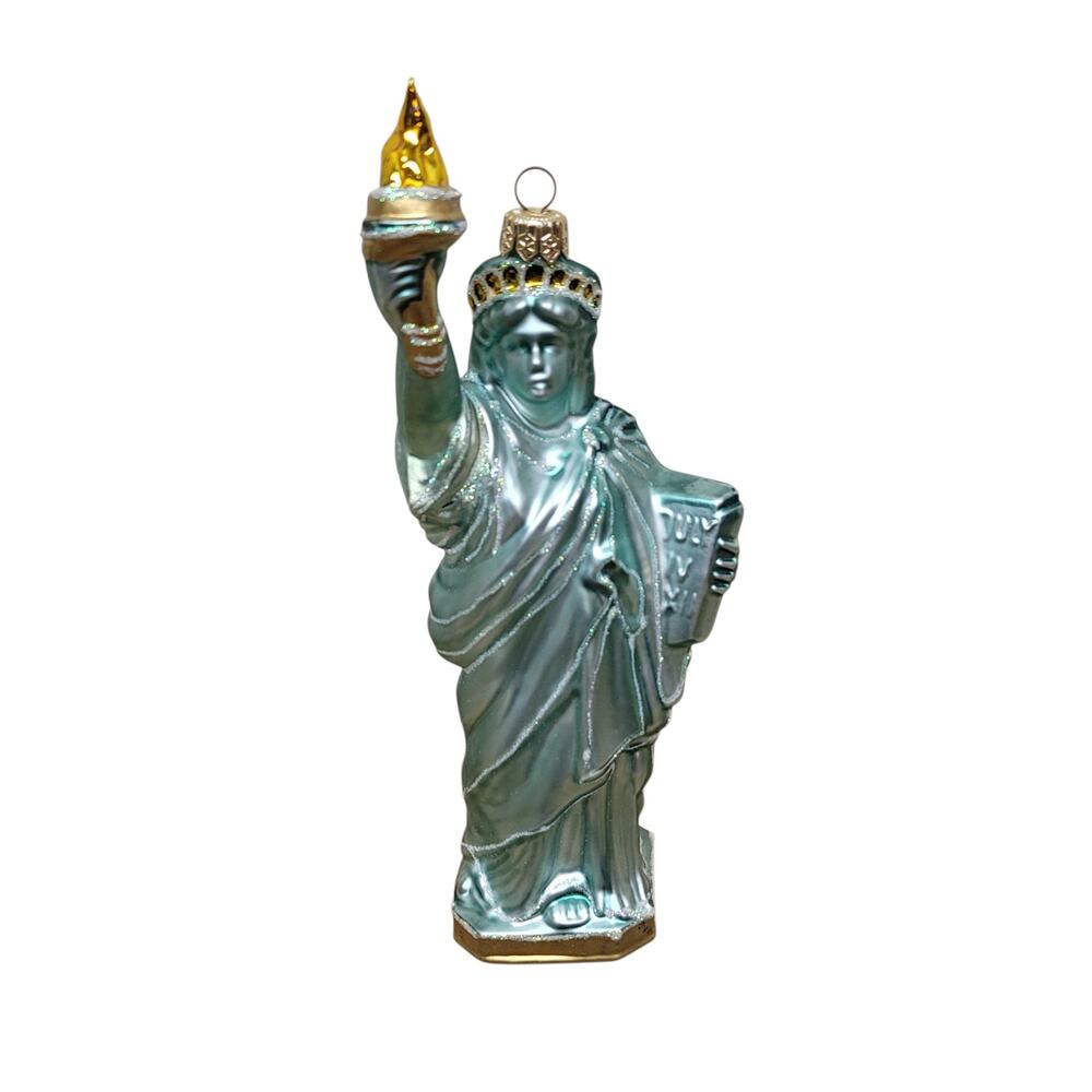 Statue of Liberty Blown Glass Christmas Ornament Komozja Poland Kurt Adler w/Box